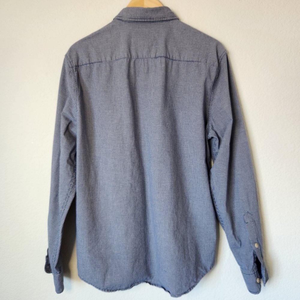 Men's Levi's Long Sleeve Blue Checked Western Button Up Shirt Size L - Picture 2 of 5